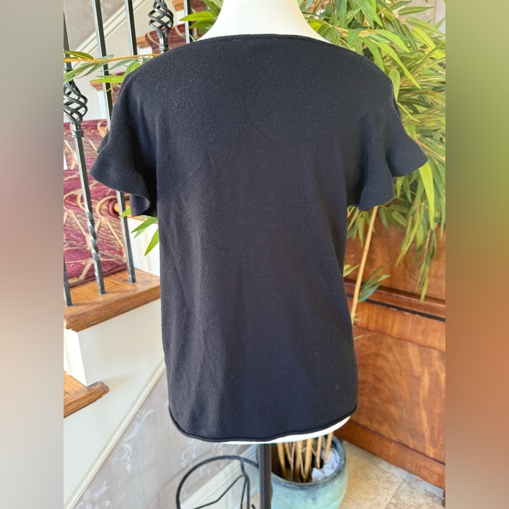 VILA MILANO ladies, large pullover, short sleeve black sweater very good cond - Picture 8 of 12